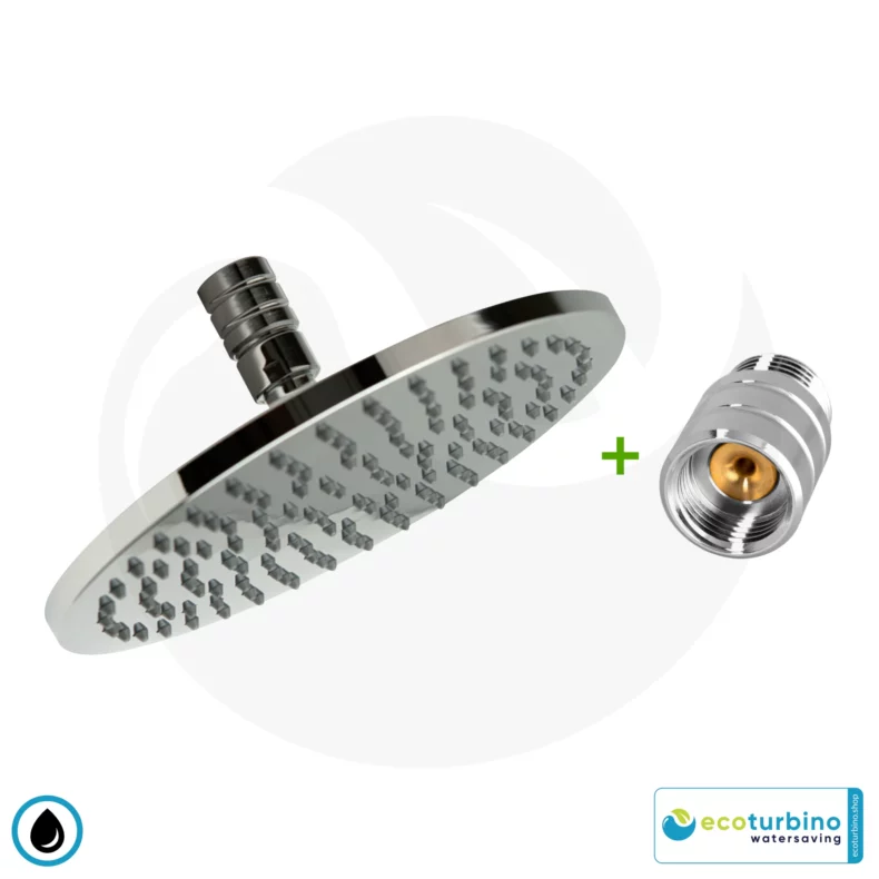 Overhead Shower - Rain Shower head SET Legio | ET10L Water-Saving Adapter + Ceiling Shower Head | ecoturbino®