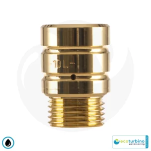 ecoturbino® ET10L Water-Saving Shower Adapter | Save Water and Energy (Gas, Electricity) | Reduce Costs by up to 40% when Showering + Emptying the Shower Head | gold